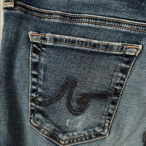 Ag Adriano Goldschmied The Stevie Roll-up Slim Straight Blue Denim 👖 - Picture 6 of 10